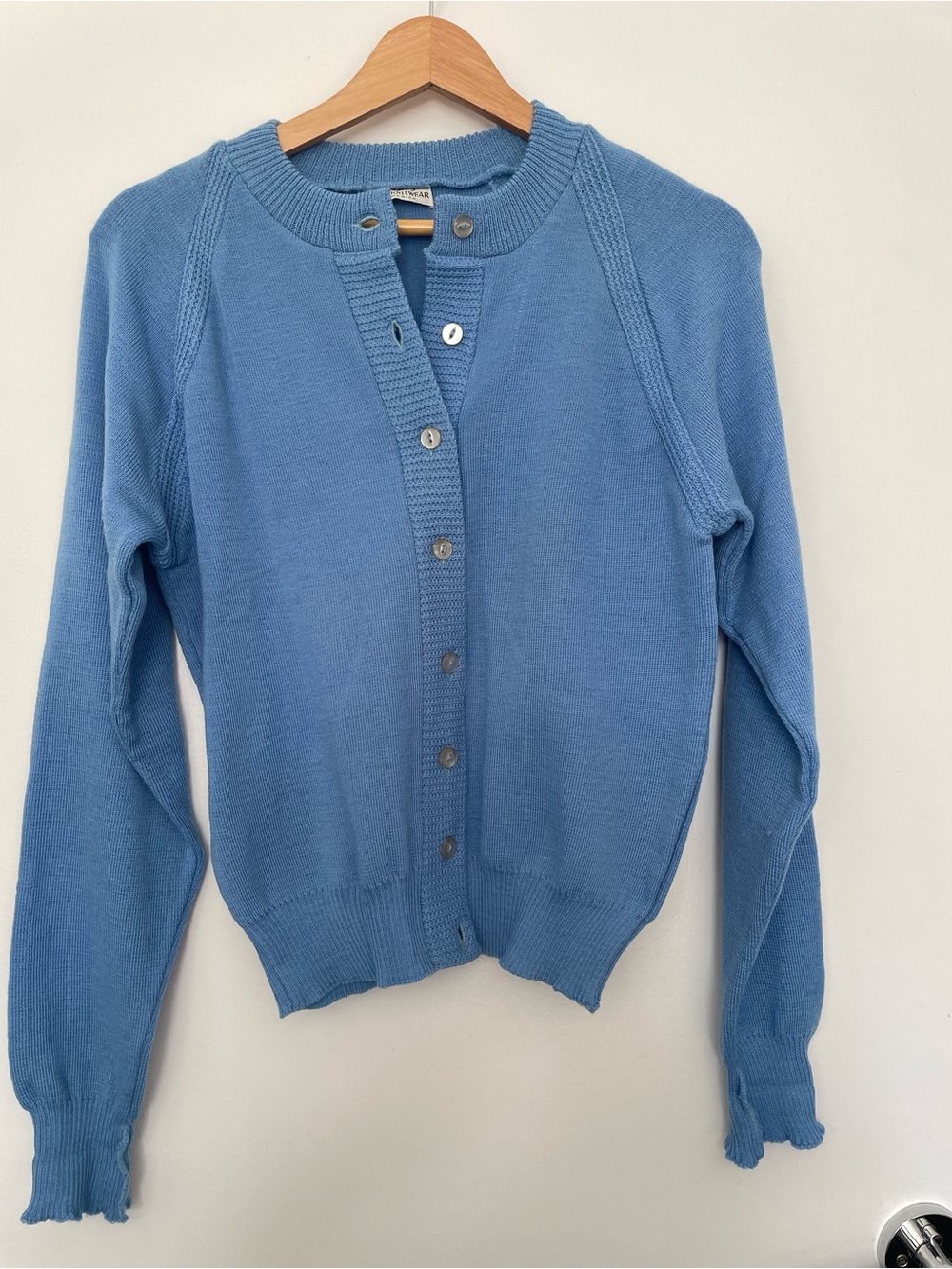Blue Women's Button-Front Knit Sweater Cardigan